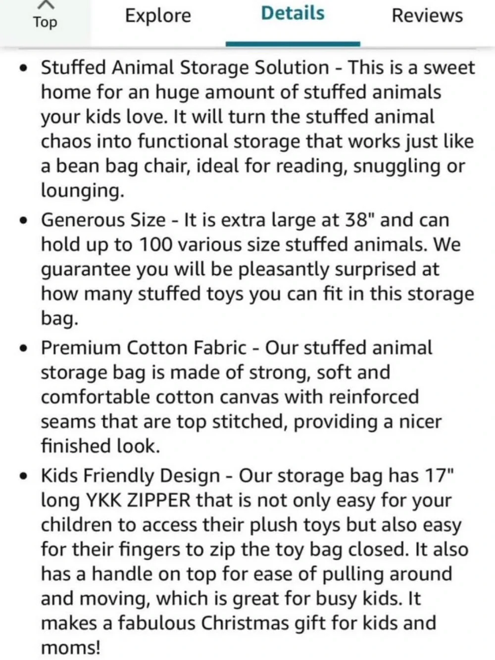 Kids Stuffable Zipper Beanbag Toy Storage - Light Grey